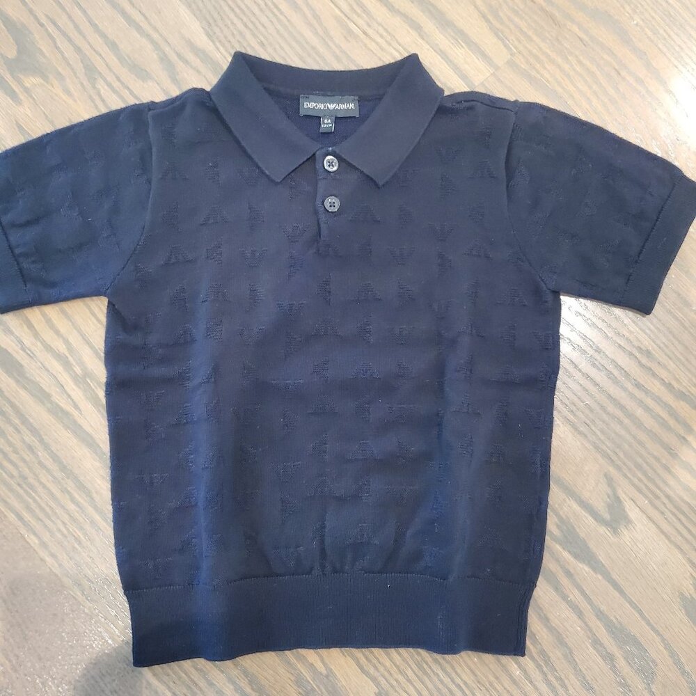 Emporio Armani Embossed Logo Knit Polo